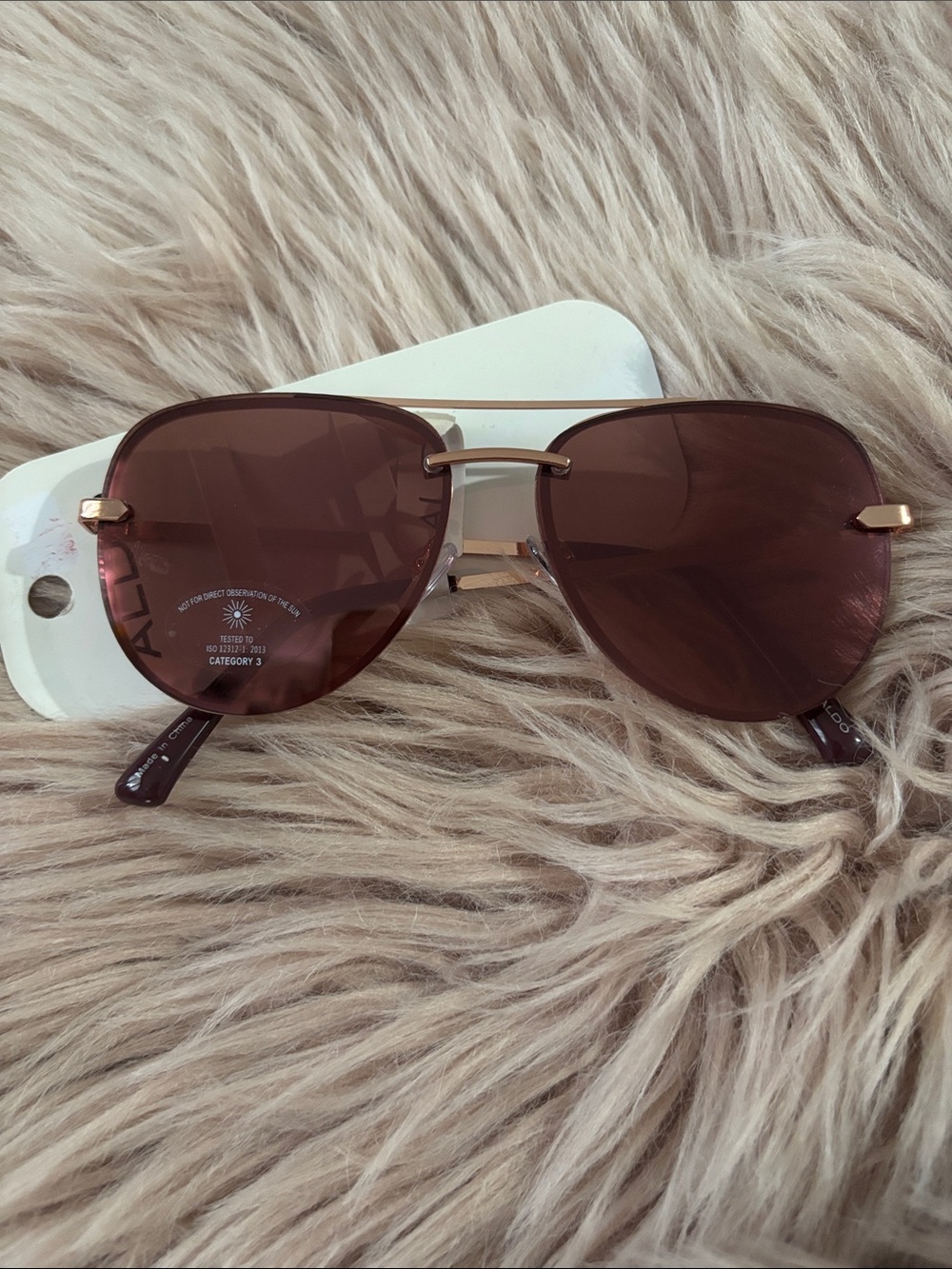 Aldo Brown Lens Sunglasses with Gold Trim